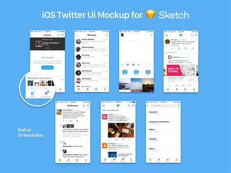 Free iOS Twitter UI Social Media Mockup For Sketch - Good Mockups