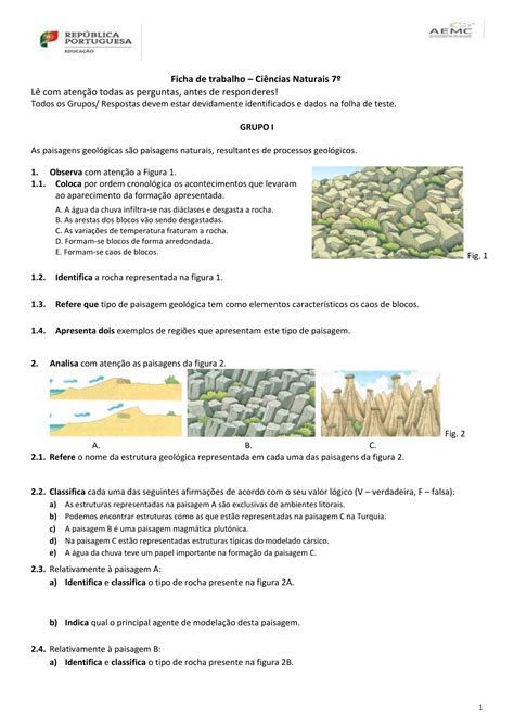 Ano Ficha Global Paisagens Geologicas Minerais Rochas