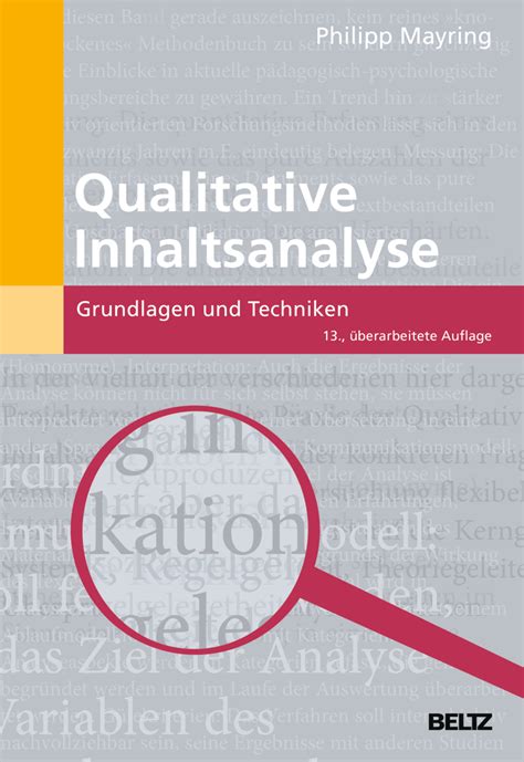 Qualitative Inhaltsanalyse Grundlagen Und Techniken Philipp Mayring