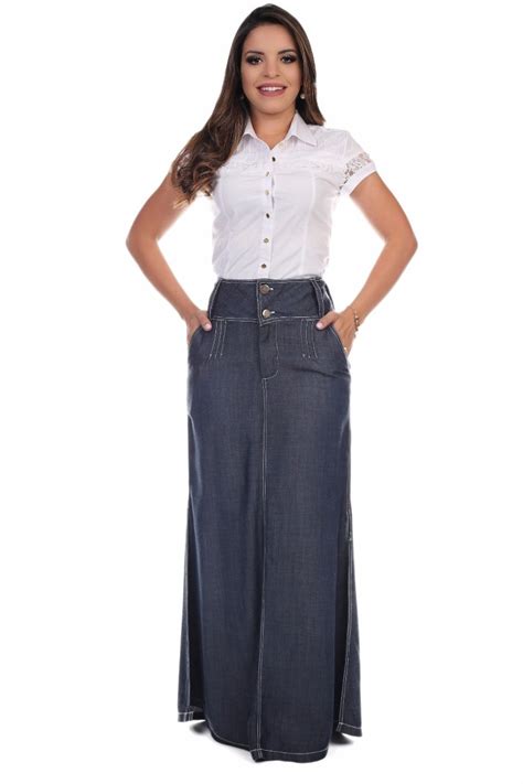 Saia Longa Jeans Nk3 Jeans Tencel R 129 90 Em Mercado Livre