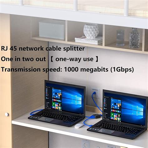 KC E102 1000M LAN 1 To 2 RJ45 Splitter Adapter Ethernet Network Female