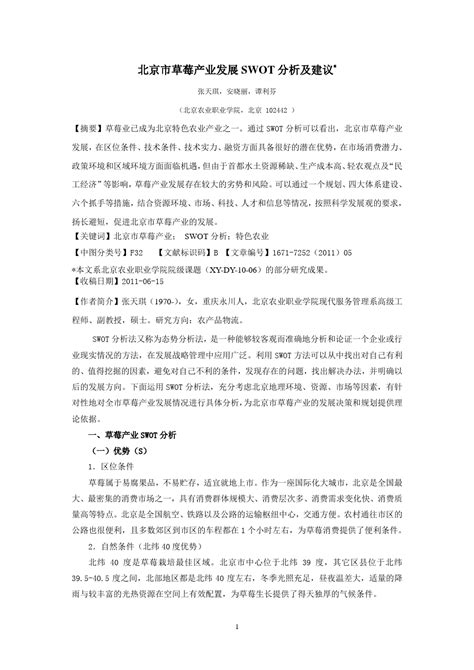 北京草莓产业发展swot分析及建议word文档免费下载亿佰文档网