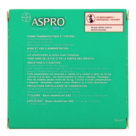 Aspro Mg Cpr Effervescents Aspirine Illicopharma