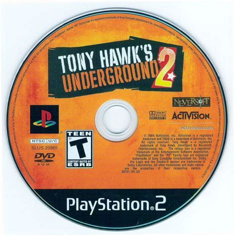 Tony Hawk S Underground Cover Or Packaging Material Mobygames