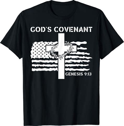 Gods Covenant Rainbow Genesis Jesus Cross Bible Verse T Shirt