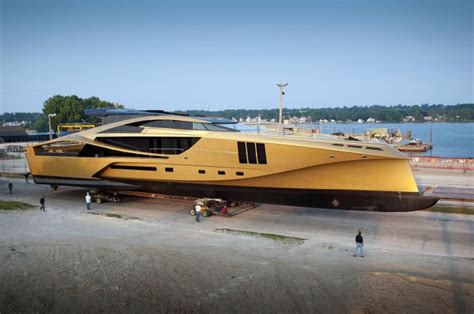 Palmer Johnson Unveils Golden 48m Supersport Yacht In Sturgeon Bay