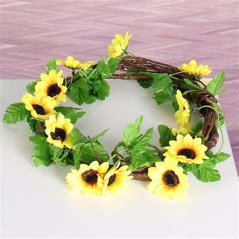 Artificial Sunflower Garland Silk Sunflower Vine Faux Flower Hanging