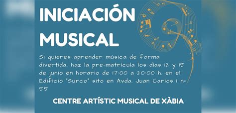 El Centre Art Stic Musical De X Bia Abre El Plazo Para La Prematr Cula