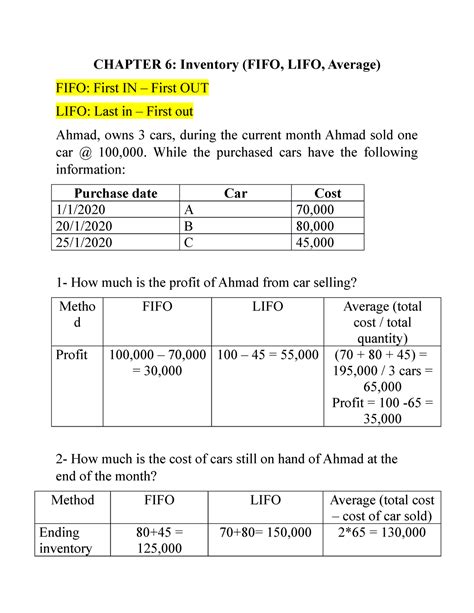 Detail Pengertian Dan Contoh Perhitungan Metode Fifo Mores Pics