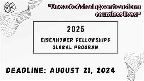 Eisenhower Fellowships Global Program 2025 Fully Funded To The United