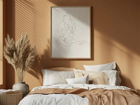 Erotic Nudity Sensual Wall Art Nude Line Drawing Sexy Gift Erotic
