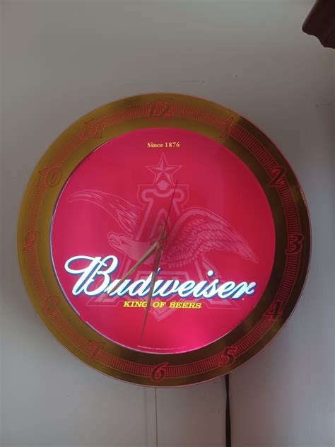 Budweiser Neon Light Clocks Mercari