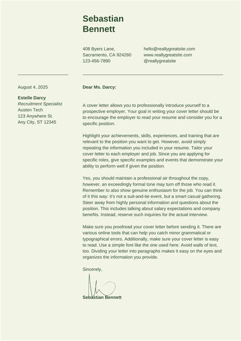 Plain Cover Letter