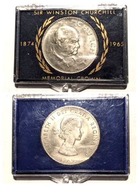 Uk Sir Winston Churchill Memorial Crown Coin Elizabeth Ii