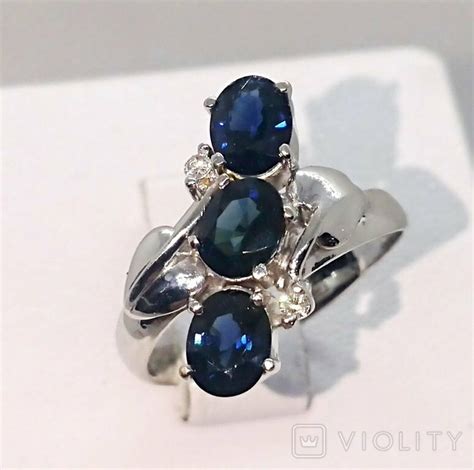 Каблучка з каблуком Сапфір Діамант золото 585 RF 16.5р (108531797 ...
