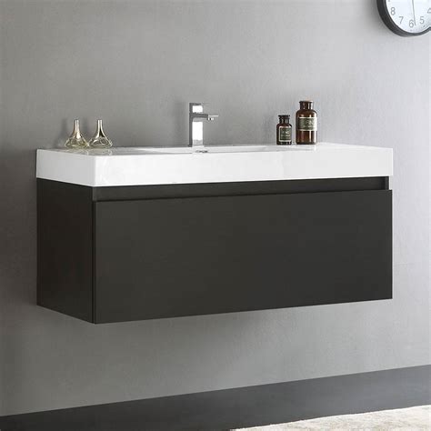 Fresca Fresca Fcb Bw I Mezzo Black Wall Hung Modern Bathroom