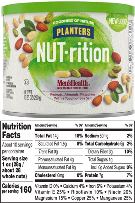 The Updated Nutrition Facts Label As Seen On Planters Nut Rition