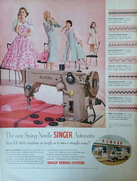 Singer Sewing Machine 1955 Magazine Advertisement Singer Sewing