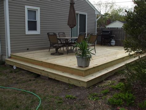 How To Build Ground Level Wood Deck Without Posts Beautifing The Yard