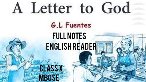 Full Notes On A Letter To God By Gl Fuentes Mbose Class X First