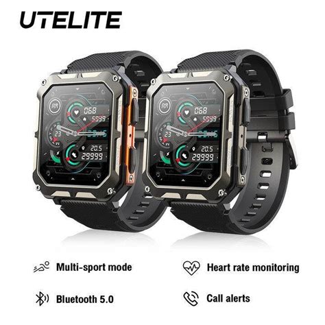 UTELITE Ready C20 Pro Smart Watch 1 83 Inches Square Screen Bluetooth