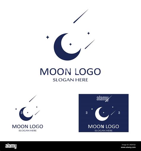 Full Moon And Half Moon Logo With Logo Vector Icon Concept Design And