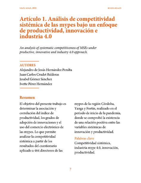 PDF Análisis de competitividad sistémica de las mypes bajo un enfoque