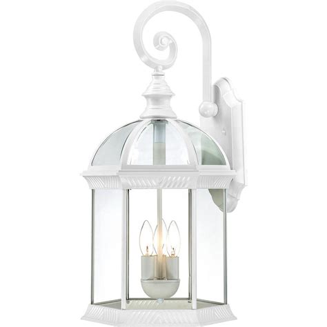 Filament Design 3 Light White Outdoor Wall Mount Lantern Hd 604967