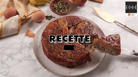 Gâteau renversé pommes poires aux graines de courge et sésame Vidéo