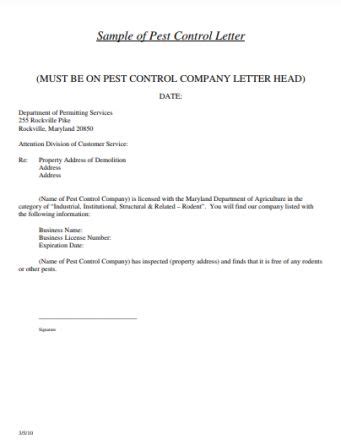 Sample Pest Control Pest Control