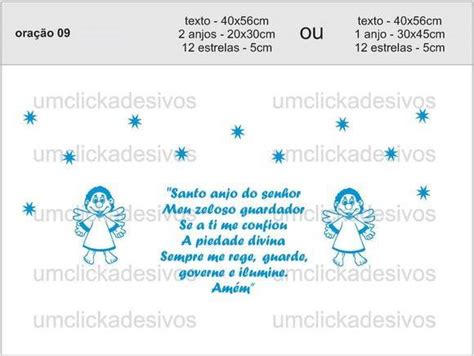 adesivo oração santo anjo 09 no Elo7 Um click adesivos 1CF297