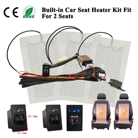 New Built In Car Seat Heater Kit Fit 2 Seats Universal 12V 27W Heating