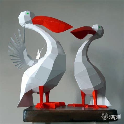 Pelican Papercraft Sculptures Printable D Puzzle D Papercraft Pdf