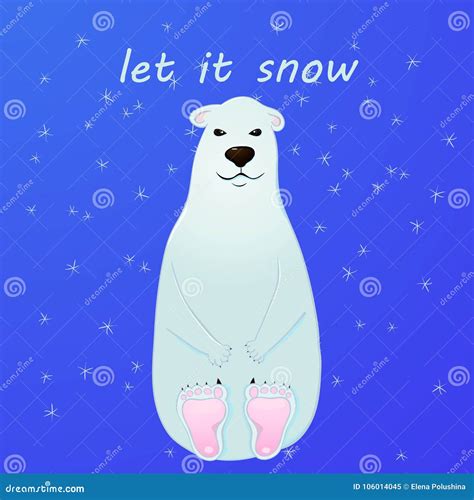 Polar Bear Cartoon Character. a Cute Polar Bear Standing Stock ...