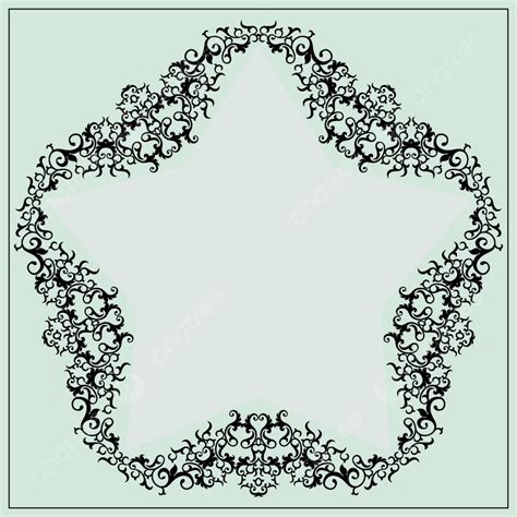 Florish Vintage Star Accent Beautiful Beauty Textile Template PNG