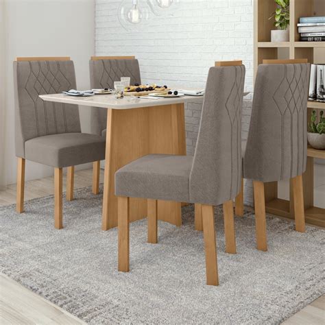 Conjunto Mesa X Cm Tampo Mdf Celebrare Cadeiras Exclusive