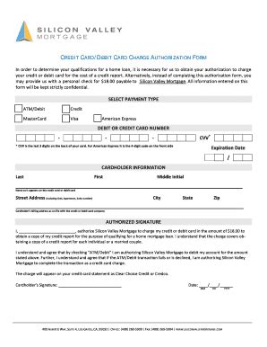 Fillable Online Credit Card Debit Card Charge Authorization Form