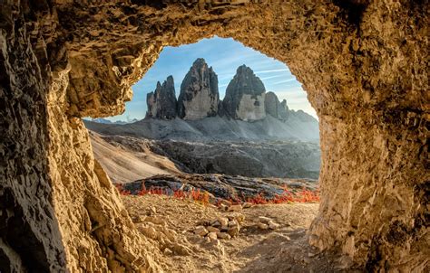 Wallpaper Landscape Mountains Nature Stones Italy Cave The Three