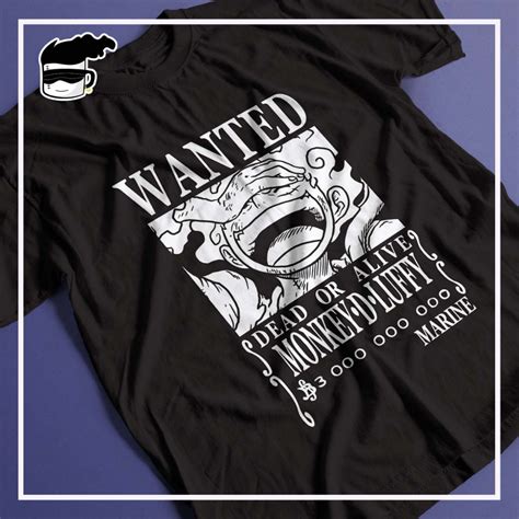 Camisa One Piece Luffy Gear Wanted Unissex Masculina Camiseta