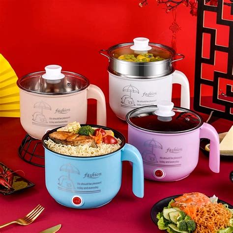 1 8l Non Stick Electric Pot Mini Rice Cooker With Steamer Frying Pan Electric Cooker Cooking