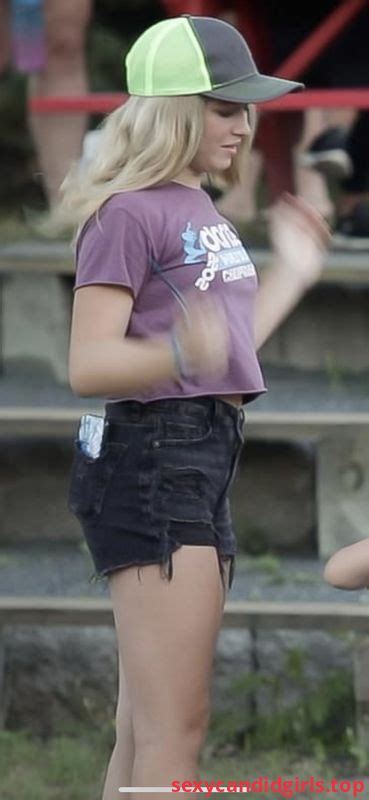 SexyCandidGirls Top Hot Candid Blonde Wearing Denim Shorts Item