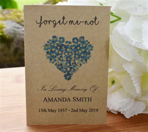 Funeral Forget Me Not Seed Packets Remembrance Personalised Etsy