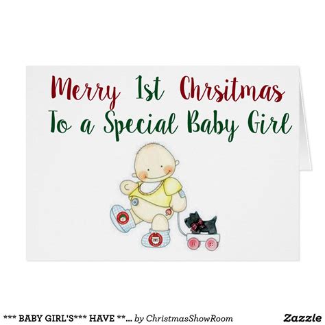 Baby Girls Have 1st Christmas Holiday Card