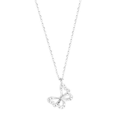 Fashion Silver Color Hollow Butterfly Necklace For Women Zircon