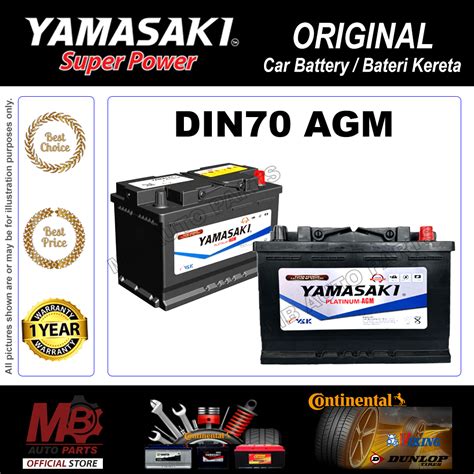 YAMASAKI DIN70 AGM LN3 Super Power Battery 24 Months WARRANTY Car