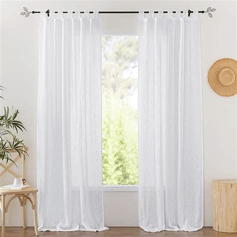 Amazon RYB HOME White Sheer Curtains For Living Room Privacy Semi