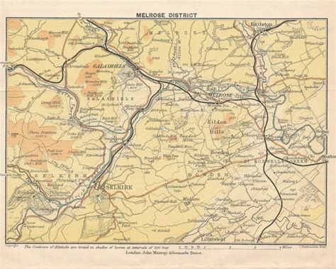 1894 Melrose Scotland Antique Map | Etsy UK