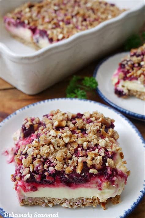 Lemon Blackberry Dessert With Pretzel Crust Deliciously Seasoned