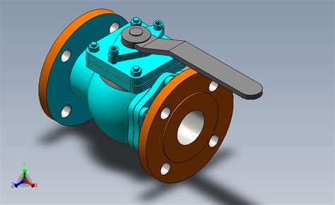 50 法兰连接球阀 Solidworks 2010模型图纸下载 懒石网