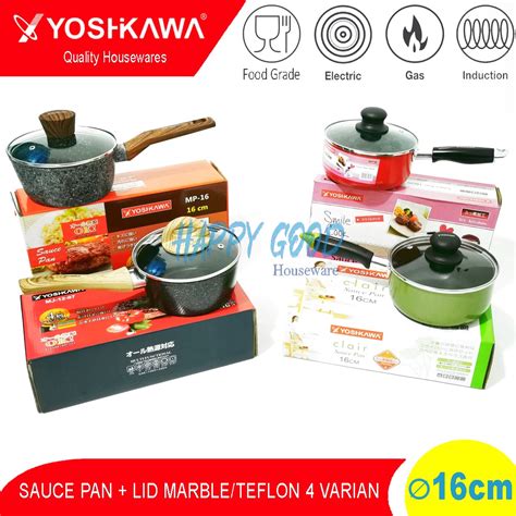 Jual Yoshikawa Cm Cm Sauce Pot Panci Penggorengan Teflon Marble